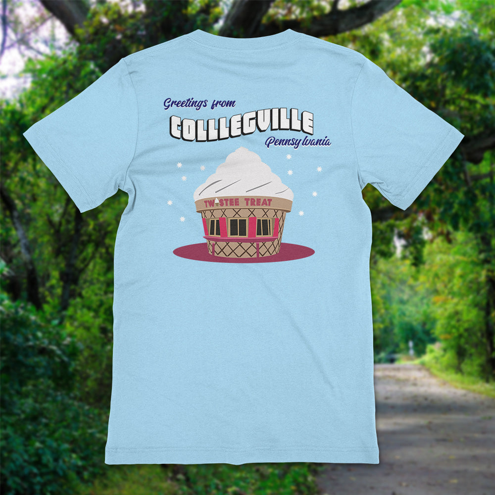 Vintage Styled "Greetings From Collegeville" 50/50 Blend Shirt