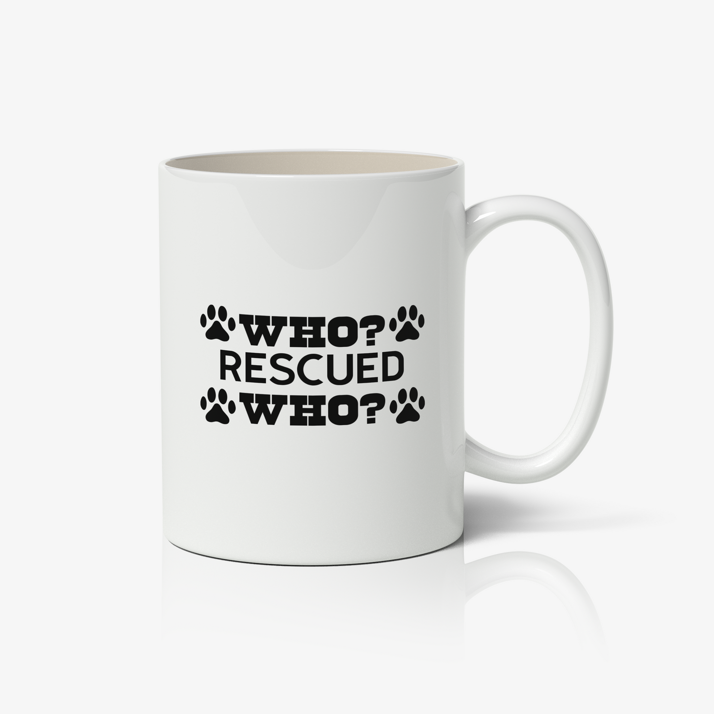 Who Rescued Who? Dog Mug