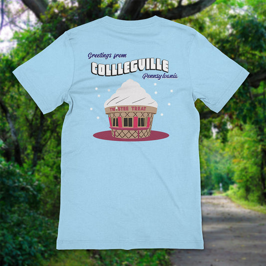 Vintage Styled "Greetings From Collegeville" 50/50 Blend Shirt